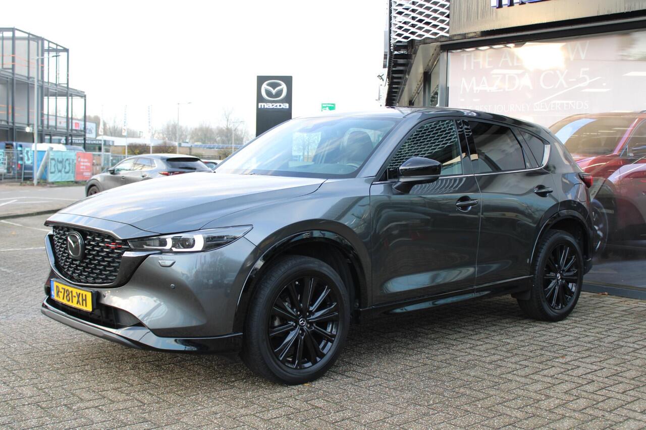 Mazda CX-5 2.0 SkyActiv-G 165 Homura , Automaat, Trekhaak, Leder, Sunroof, LMV 19 Inch, HUD, Navi, Apple Carplay, 360 Camera, Adap. cruise, LKA, Stoelverwarming, Stoelverkoeling, Stuurverwarming, Clima