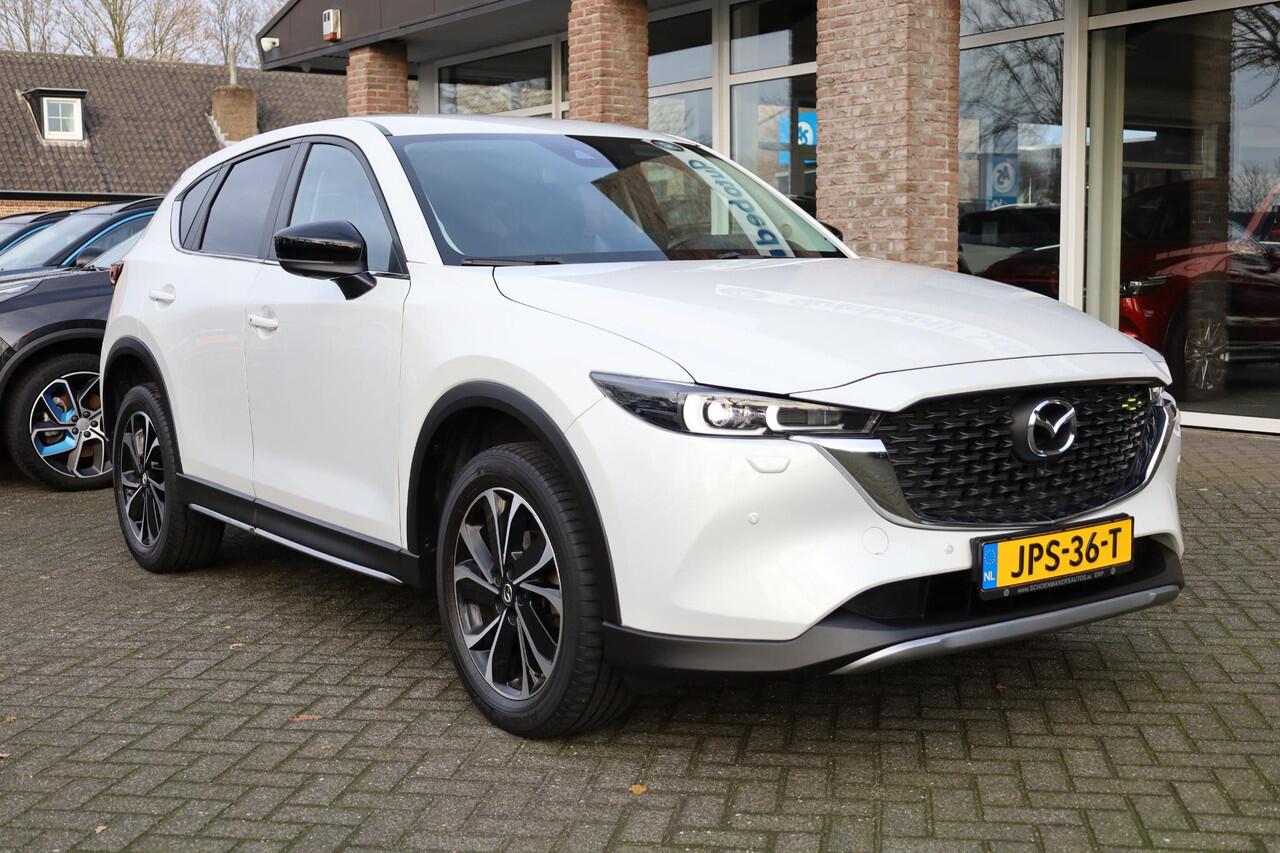 Mazda CX-5 2.0 e-SkyActiv-G M Hybrid 165 Newground HUD CARPLAY LEER/ALCANTARA 360-CAMERA STOEL/STUURVERW. ELEC.KLEP/STOEL LANE-ASSIST HILL-HOLD KEYLESS CRUISE CLIMA DAB 2XPDC 19''LMV