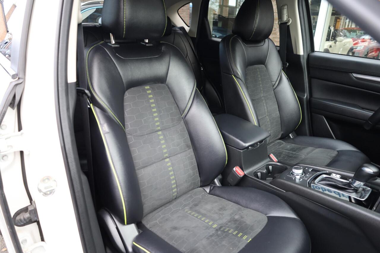 Mazda CX-5 2.0 e-SkyActiv-G M Hybrid 165 Newground HUD CARPLAY LEER/ALCANTARA 360-CAMERA STOEL/STUURVERW. ELEC.KLEP/STOEL LANE-ASSIST HILL-HOLD KEYLESS CRUISE CLIMA DAB 2XPDC 19''LMV