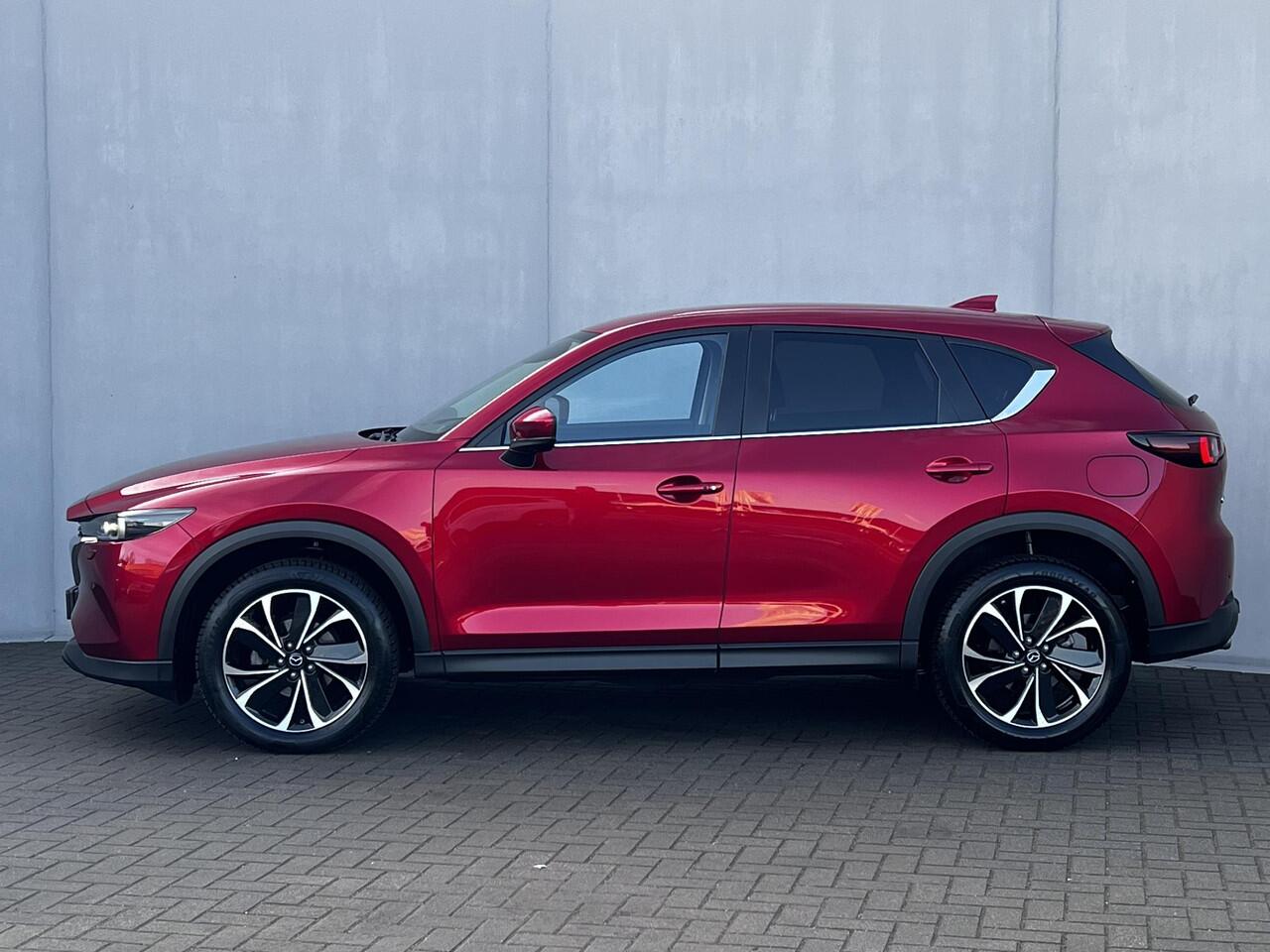 Mazda CX-5 2.0 e-SkyActiv-G M Hybrid 165 Advantage / Fabrieksgarantie tot 07-2026 / Trekhaak (2000KG) / Navigatie / Camera 360° / HUD / Elektrische klep / Apple Carplay Android / 19" wielen + All Season banden /