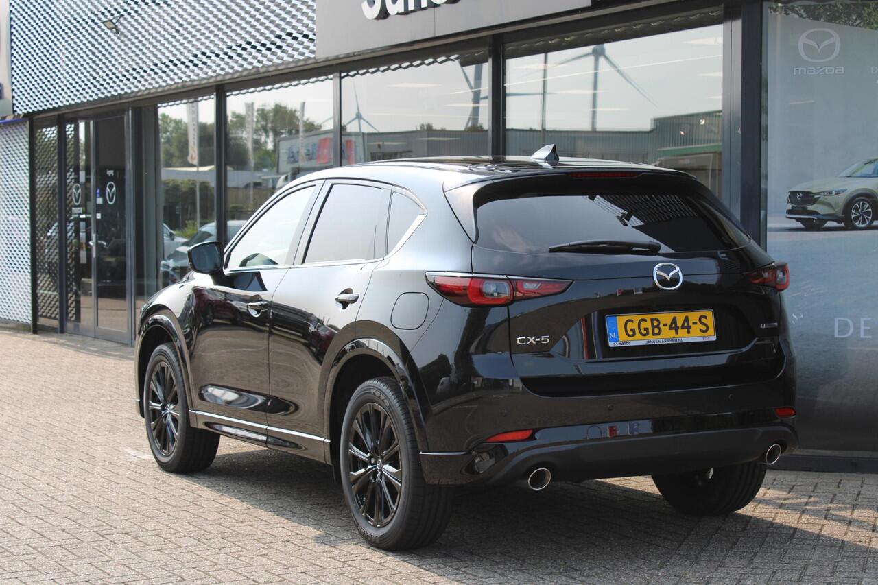 Mazda CX-5 2.0 e-SkyActiv-G M Hybrid 165 Homura , Demovoordeel ¤ 3.000-, Navi, Adap.Cruise, Clima, Leder, Apple Carplay, 360 Camera, PDC, HUD, Stoelverwarming/ventilatie, 19" LMV, Elek.Achterklep