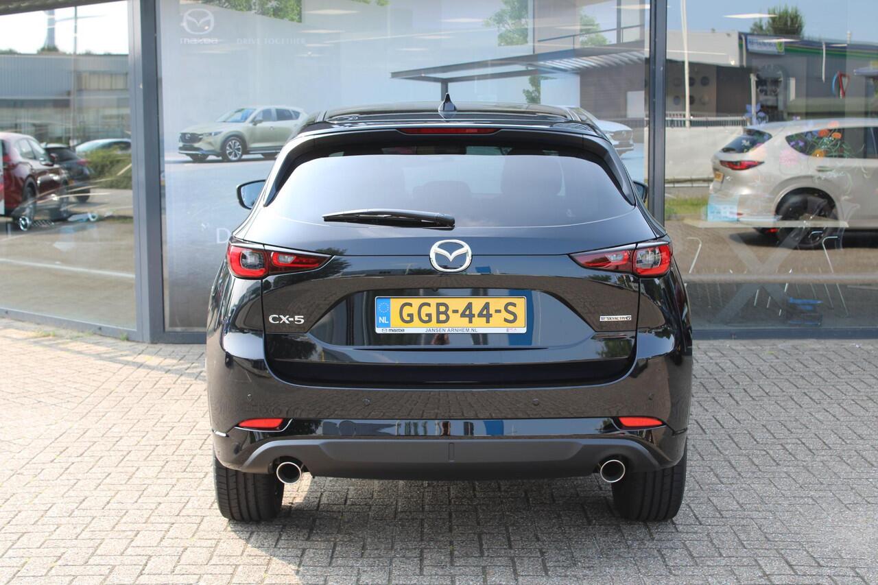 Mazda CX-5 2.0 e-SkyActiv-G M Hybrid 165 Homura , Demovoordeel ¤ 3.000-, Navi, Adap.Cruise, Clima, Leder, Apple Carplay, 360 Camera, PDC, HUD, Stoelverwarming/ventilatie, 19" LMV, Elek.Achterklep