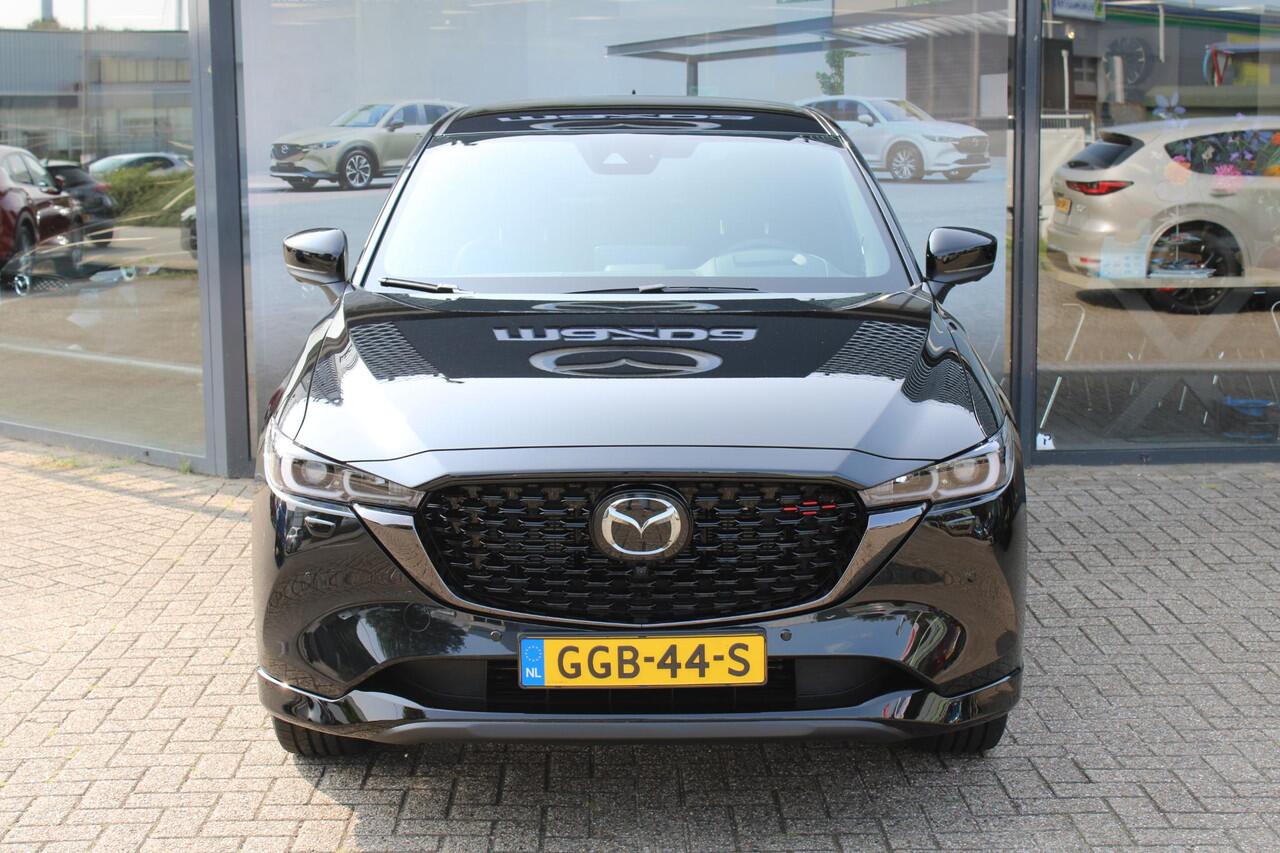 Mazda CX-5 2.0 e-SkyActiv-G M Hybrid 165 Homura , Demovoordeel ¤ 3.000-, Navi, Adap.Cruise, Clima, Leder, Apple Carplay, 360 Camera, PDC, HUD, Stoelverwarming/ventilatie, 19" LMV, Elek.Achterklep