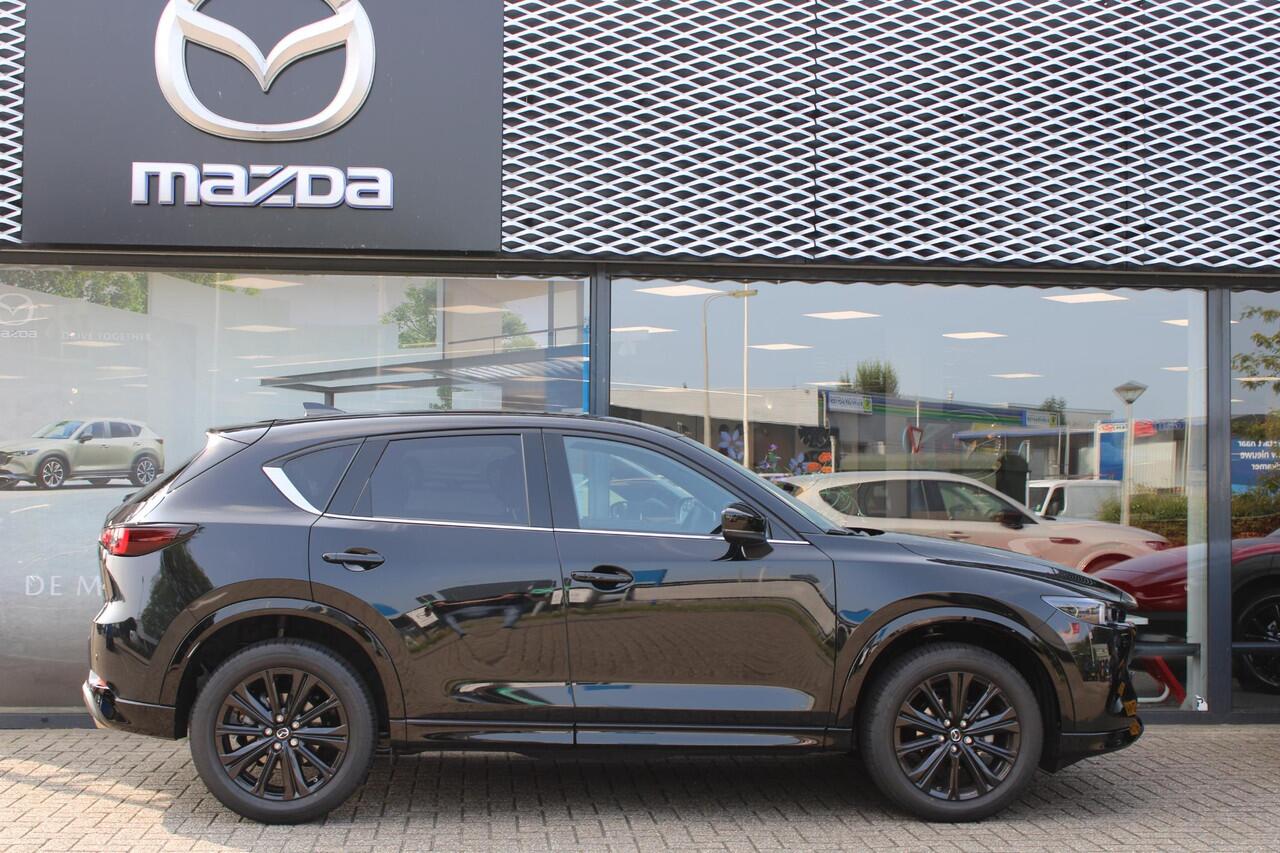 Mazda CX-5 2.0 e-SkyActiv-G M Hybrid 165 Homura , Demovoordeel ¤ 3.000-, Navi, Adap.Cruise, Clima, Leder, Apple Carplay, 360 Camera, PDC, HUD, Stoelverwarming/ventilatie, 19" LMV, Elek.Achterklep