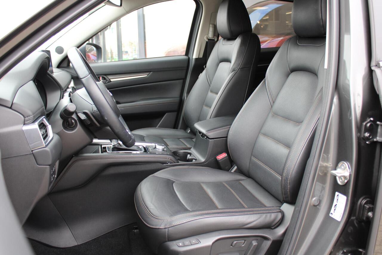 Mazda CX-5 2.0 e-SkyActiv-G M Hybrid 165 Exclusive-Line+Com.P , Automaat, Black Comfort Pack, Leder, Navi, Adap.Cruise, Clima, Apple Carplay, 360 Camera, PDC, HUD, Stuur/Stoelverwarming, 19" LMV