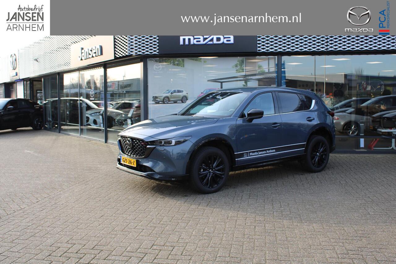 Mazda CX-5 2.0 e-SkyActiv-G M Hybrid 165 Homura , Demovoordeel ¤ 7.390-, Navi, Adap.Cruise, Clima, Leder, Apple Carplay, 360 Camera, PDC, HUD, Stoelverwarming/ventilatie, 19" LMV, Elek.Achterklep