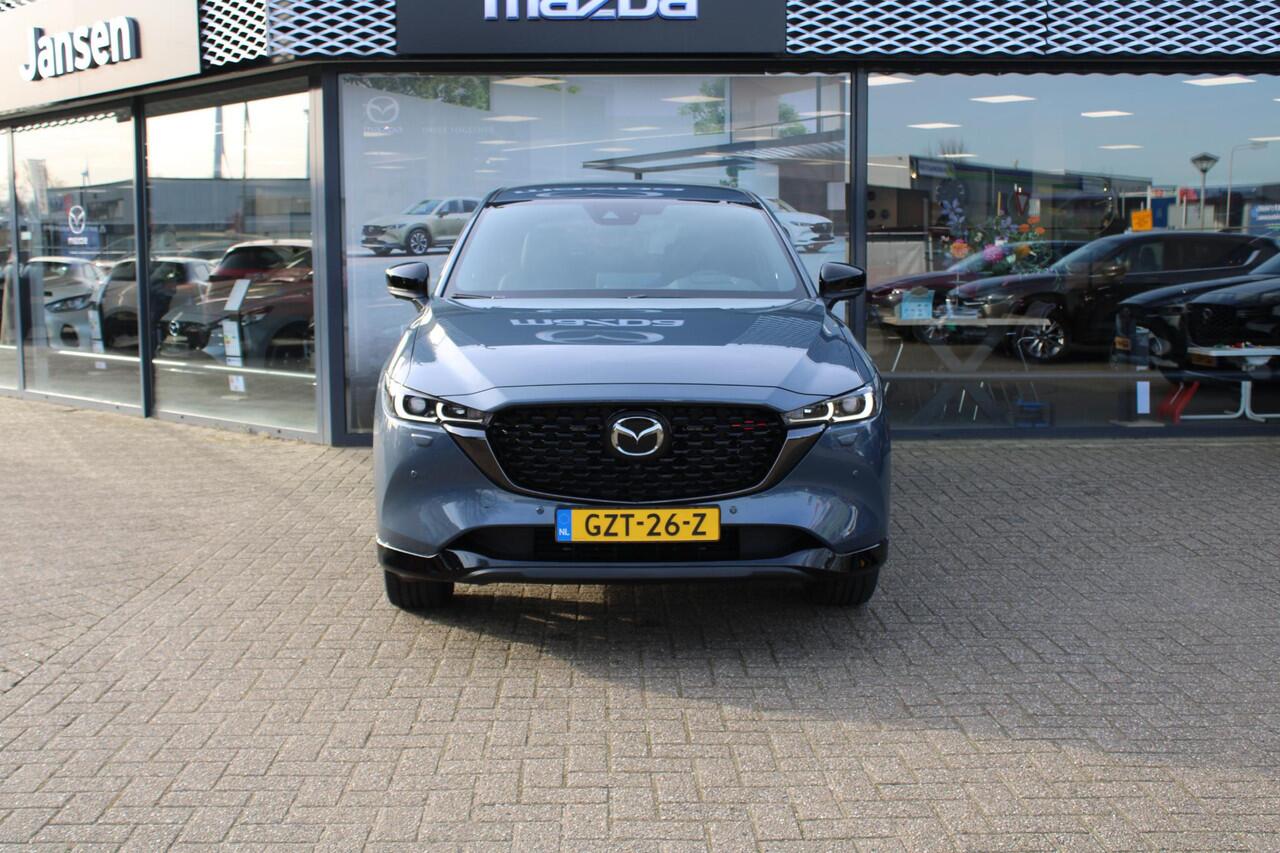 Mazda CX-5 2.0 e-SkyActiv-G M Hybrid 165 Homura , Demovoordeel ¤ 7.390-, Navi, Adap.Cruise, Clima, Leder, Apple Carplay, 360 Camera, PDC, HUD, Stoelverwarming/ventilatie, 19" LMV, Elek.Achterklep