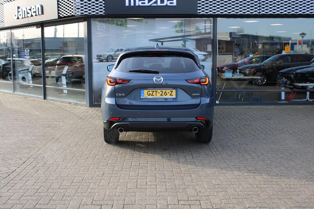 Mazda CX-5 2.0 e-SkyActiv-G M Hybrid 165 Homura , Demovoordeel ¤ 7.390-, Navi, Adap.Cruise, Clima, Leder, Apple Carplay, 360 Camera, PDC, HUD, Stoelverwarming/ventilatie, 19" LMV, Elek.Achterklep