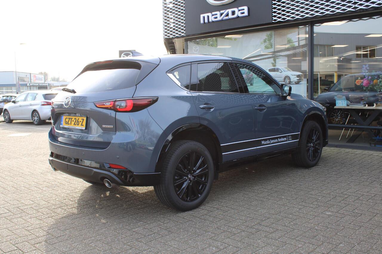 Mazda CX-5 2.0 e-SkyActiv-G M Hybrid 165 Homura , Demovoordeel ¤ 7.390-, Navi, Adap.Cruise, Clima, Leder, Apple Carplay, 360 Camera, PDC, HUD, Stoelverwarming/ventilatie, 19" LMV, Elek.Achterklep