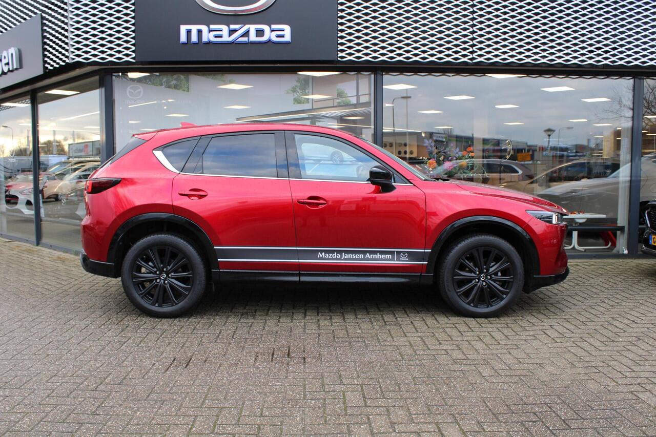 Mazda CX-5 2.0 e-SkyActiv-G M Hybrid 165 Homura , Demovoordeel ¤ 7.740-, Navi, Adap.Cruise, Clima, Leder, Apple Carplay, 360 Camera, PDC, HUD, Stoelverwarming/ventilatie, 19" LMV, Elek.Achterklep
