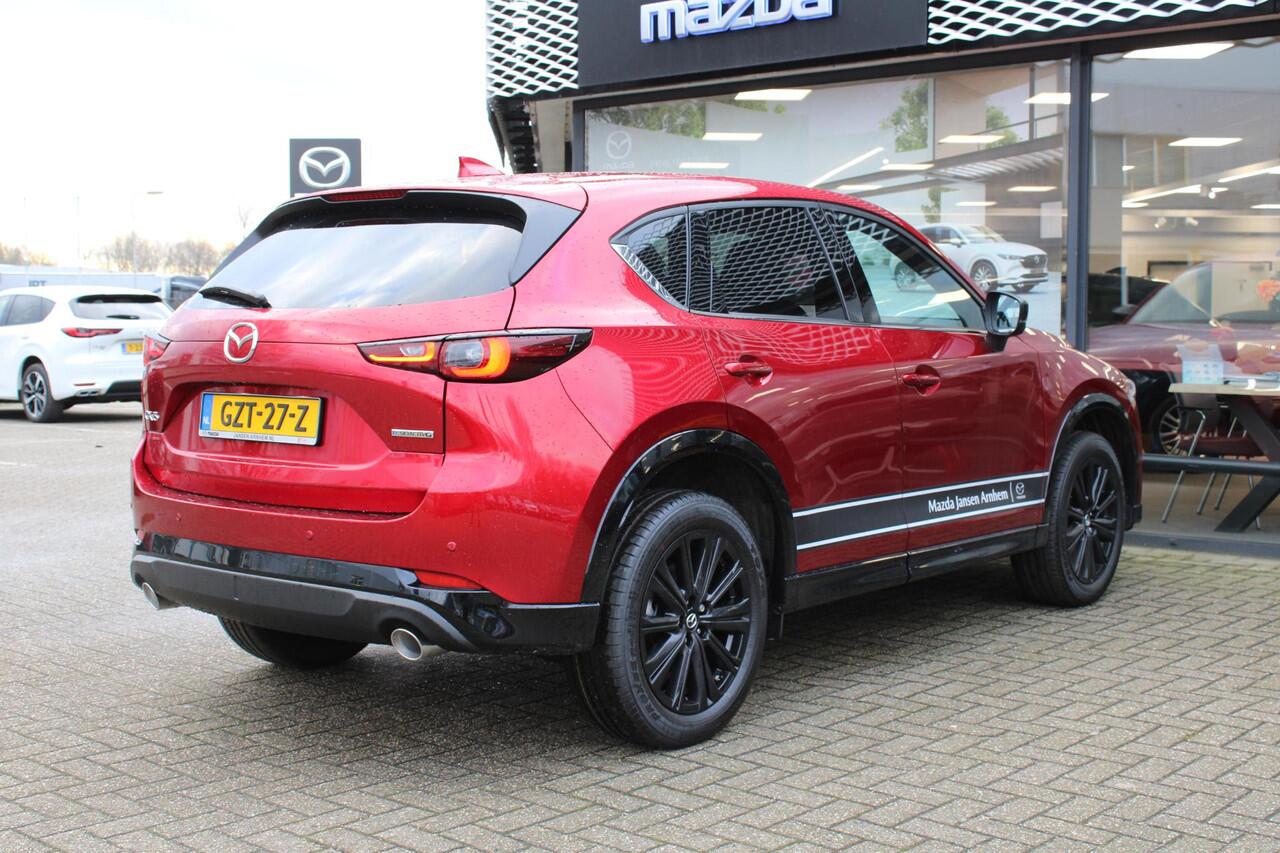 Mazda CX-5 2.0 e-SkyActiv-G M Hybrid 165 Homura , Demovoordeel ¤ 7.740-, Navi, Adap.Cruise, Clima, Leder, Apple Carplay, 360 Camera, PDC, HUD, Stoelverwarming/ventilatie, 19" LMV, Elek.Achterklep