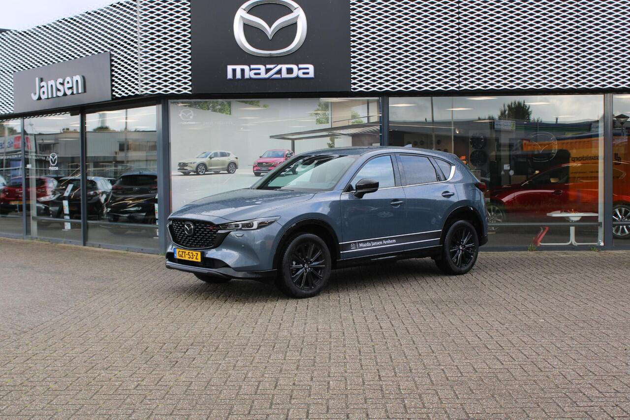 Mazda CX-5 2.0 e-SkyActiv-G M Hybrid 165 Homura & Comfort Pack, Demovoordeel ¤ 7.390-, Navi, Adap.Cruise, Clima, Leder, Apple Carplay, 360 Camera, PDC, HUD, Stoelverwarming/ventilatie, 19" LMV, Elek.Achterklep