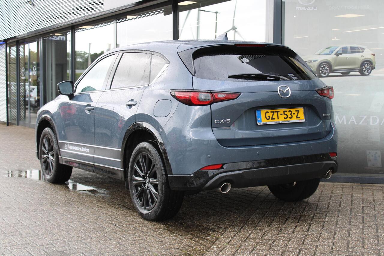 Mazda CX-5 2.0 e-SkyActiv-G M Hybrid 165 Homura & Comfort Pack, Demovoordeel ¤ 7.390-, Navi, Adap.Cruise, Clima, Leder, Apple Carplay, 360 Camera, PDC, HUD, Stoelverwarming/ventilatie, 19" LMV, Elek.Achterklep