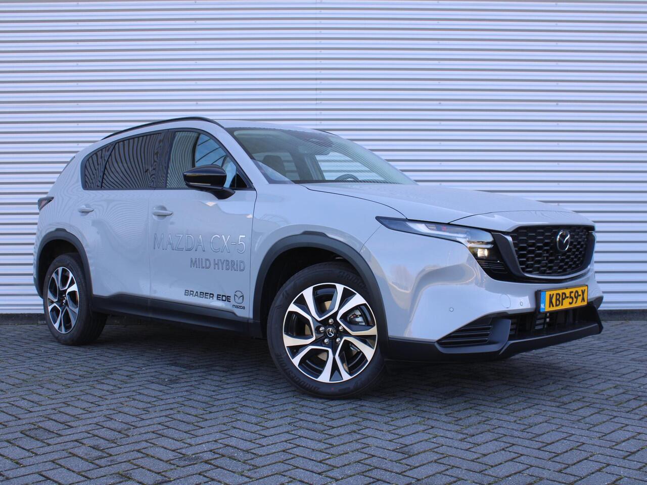 Mazda CX-5 2.5 E-SKYACTIV G 141 M HYBRID Exclusive-Line | Stuur-/stoelverwarming v+a | 360 Camera | HUD | Leer | Elek. stoelverstelling | Dodehoek detectie | LED |