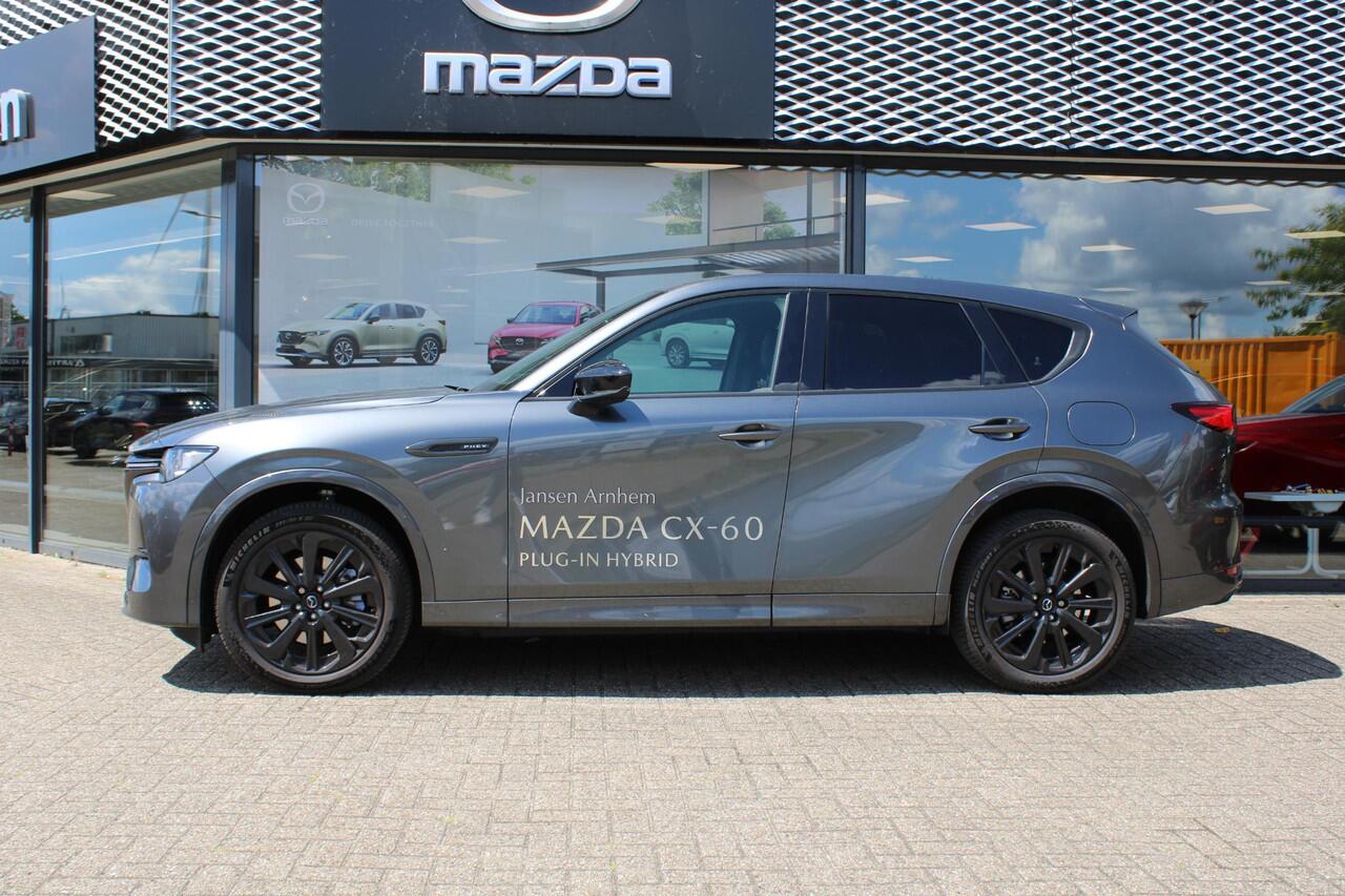 Mazda CX-60 2.5 e-SkyActiv PHEV Homura Business Edition , Demovoordeel ¤ 8.690,-, Klasse 3 Alarm, CS Pack, DA Pack, Leder, 360 Camera, Bose, Adap Cruise, LMV 20 Inch