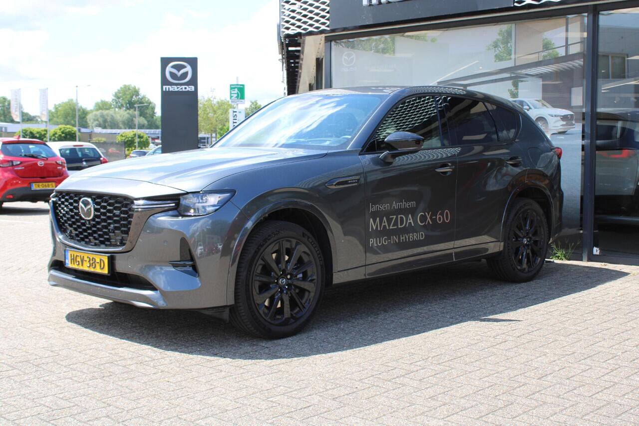 Mazda CX-60 2.5 e-SkyActiv PHEV Homura Business Edition , Demovoordeel ¤ 8.690,-, Klasse 3 Alarm, CS Pack, DA Pack, Leder, 360 Camera, Bose, Adap Cruise, LMV 20 Inch