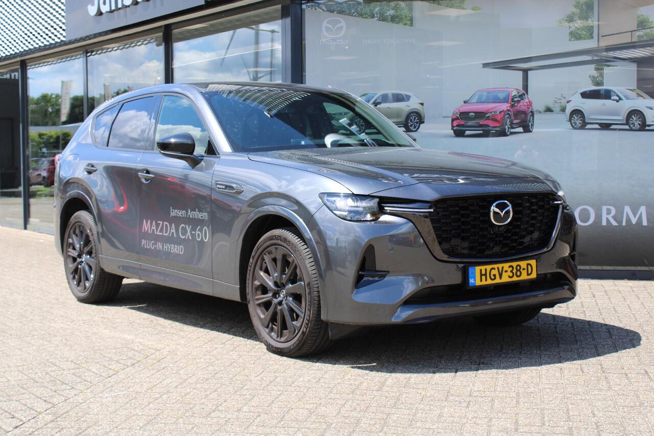 Mazda CX-60 2.5 e-SkyActiv PHEV Homura Business Edition , Demovoordeel ¤ 8.690,-, Klasse 3 Alarm, CS Pack, DA Pack, Leder, 360 Camera, Bose, Adap Cruise, LMV 20 Inch