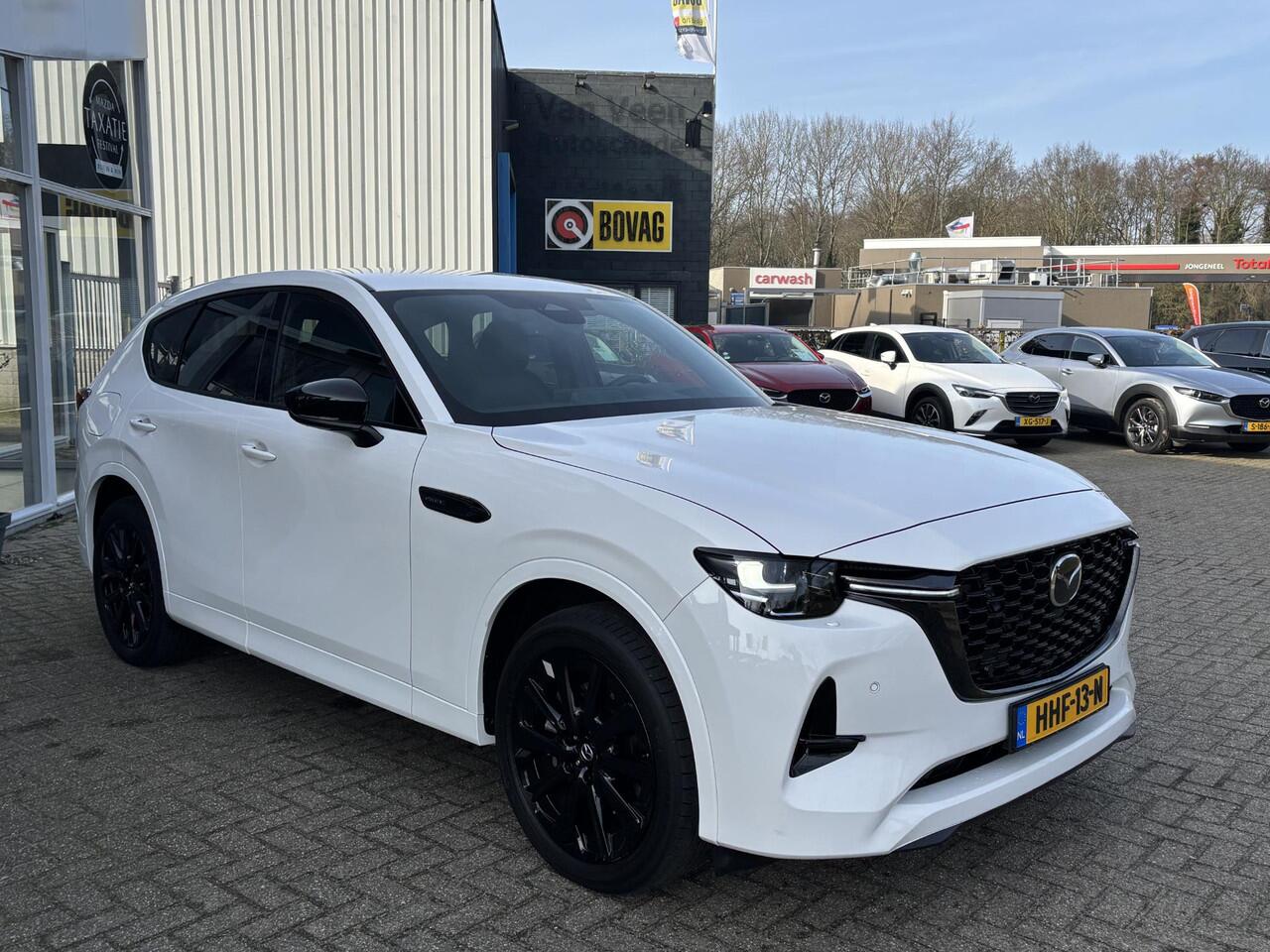 Mazda CX-60 2.5 e-SkyActiv PHEV Homura NL-Auto, 1e Eig.,Trekhaak, Navigatie, Apple Carplay / Android Auto, Getint glas achter, A. Rij-Camera, Cruise control ad. Leer, Head-up, Stoelverw.+ geheugen, Stuurverw.
