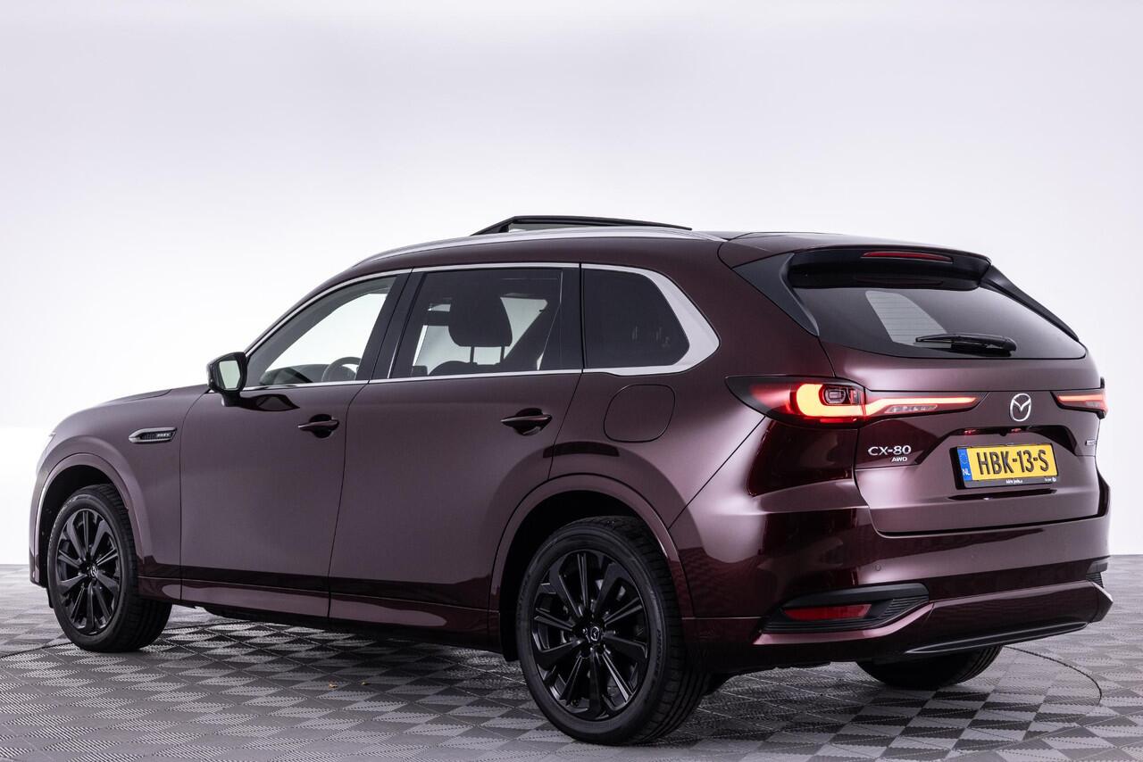 Mazda CX-80 2.5 e-SkyActiv PHEV Homura Plus 6p. 327 PK | AUTOMAAT | AWD | APPLE CARPLAY | 20 INCH | LEDER | 360 CAMERA | PANORAMADAK | DEMO | * 6 JAAR FABRIEKSGARANTIE |