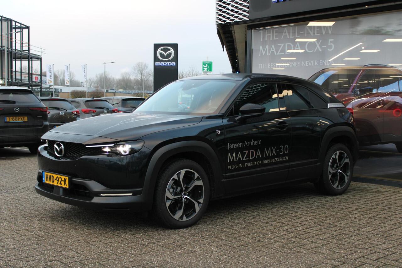 Mazda MX-30 e-SkyActiv R-EV 170 Advantage , Demovoordeel ¤ 13.190-, Adap.Cruise, Navi, Apple Carplay, Clima, Camera, PDC, HUD, Stoelverwarming, 18" LMV