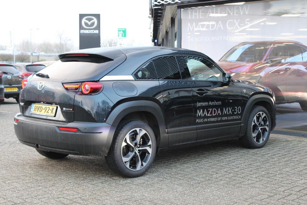 Mazda MX-30 e-SkyActiv R-EV 170 Advantage , Demovoordeel ¤ 13.190-, Adap.Cruise, Navi, Apple Carplay, Clima, Camera, PDC, HUD, Stoelverwarming, 18" LMV