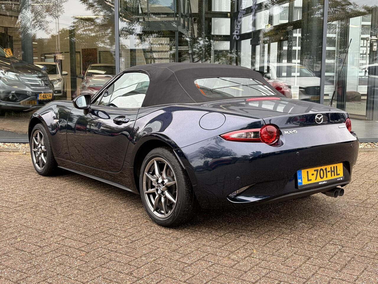 Mazda MX-5 1.5 SkyActiv-G 132 Luxury LEDER | NAVIGATIE | LM VELGEN | APPLE CARPLAY | ANDROID AUTO | 1e Eigenaar | NED.AUTO | DEALER ONDERHOUDEN |