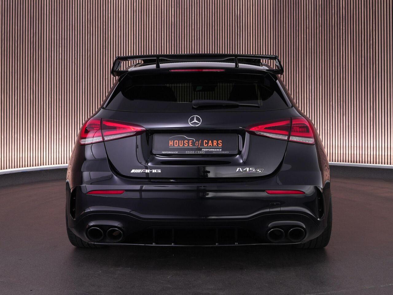 Mercedes-Benz A-KLASSE 45S AMG 420pk 4MATIC+ Premium Plus |dealer onderhouden|Brabus verlagingsset|Milltek downpipe|schaalstoelen|panoramadak|Burmester|Aero pakket|memory|K&N luchtfilter|