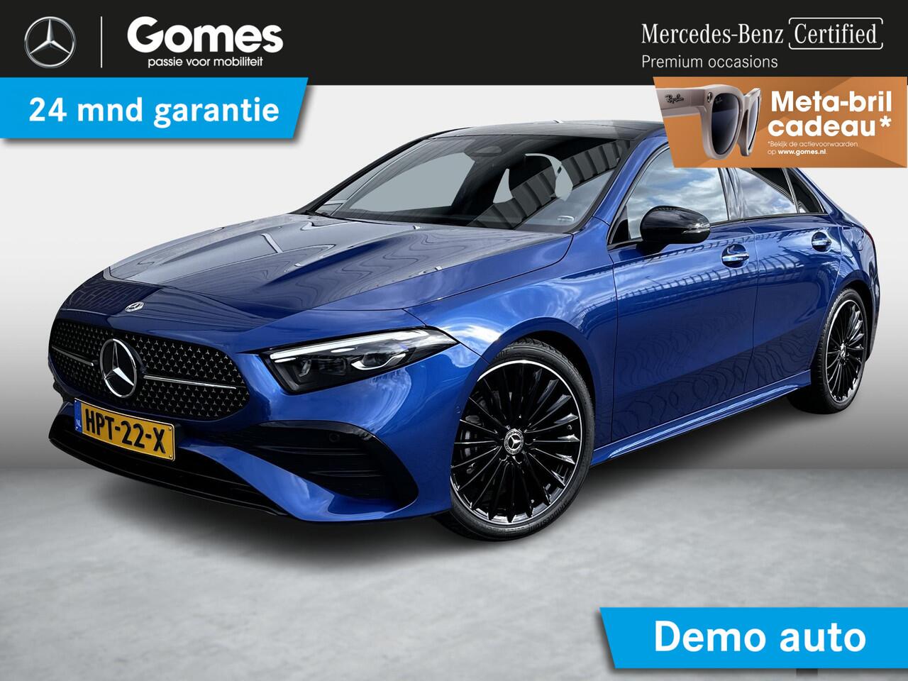 Mercedes-Benz A-KLASSE Limousine 180 Star Edition AMG | Bruin Interieur | Night Pakket | Panoramadak | MULTIBEAM LED Koplampen | Apple CarPlay | Android Auto | Sierdelen Lindehout Zwart | Sfeerverlichting | Stoelverwarming | Achteruitrijcamera