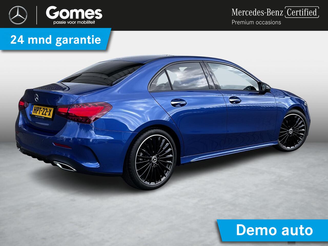 Mercedes-Benz A-KLASSE Limousine 180 Star Edition AMG | Bruin Interieur | Night Pakket | Panoramadak | MULTIBEAM LED Koplampen | Apple CarPlay | Android Auto | Sierdelen Lindehout Zwart | Sfeerverlichting | Stoelverwarming | Achteruitrijcamera