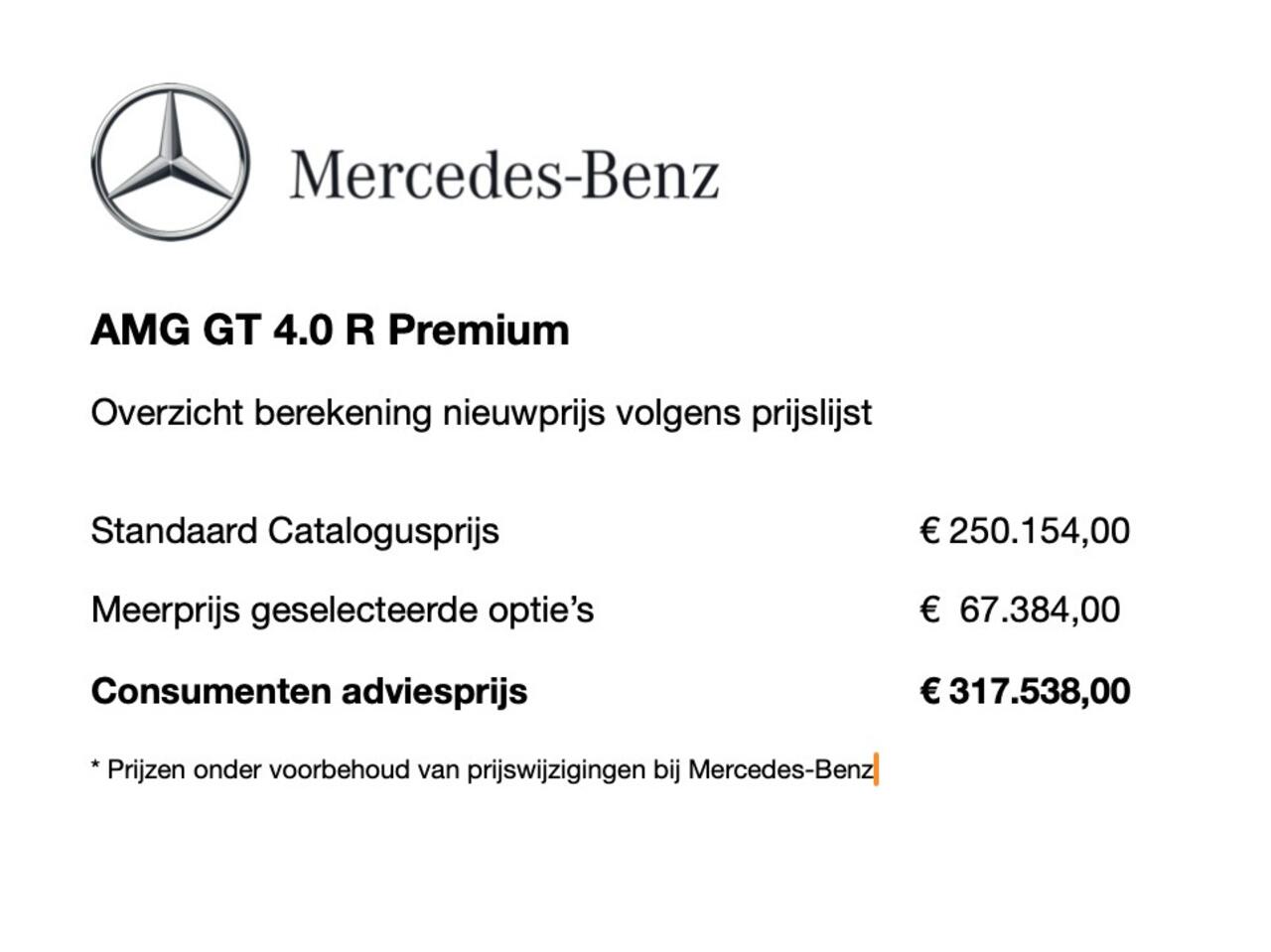 Mercedes-Benz AMG-GT 4.0 R Pro 1/750 | NL auto | Full Xpel