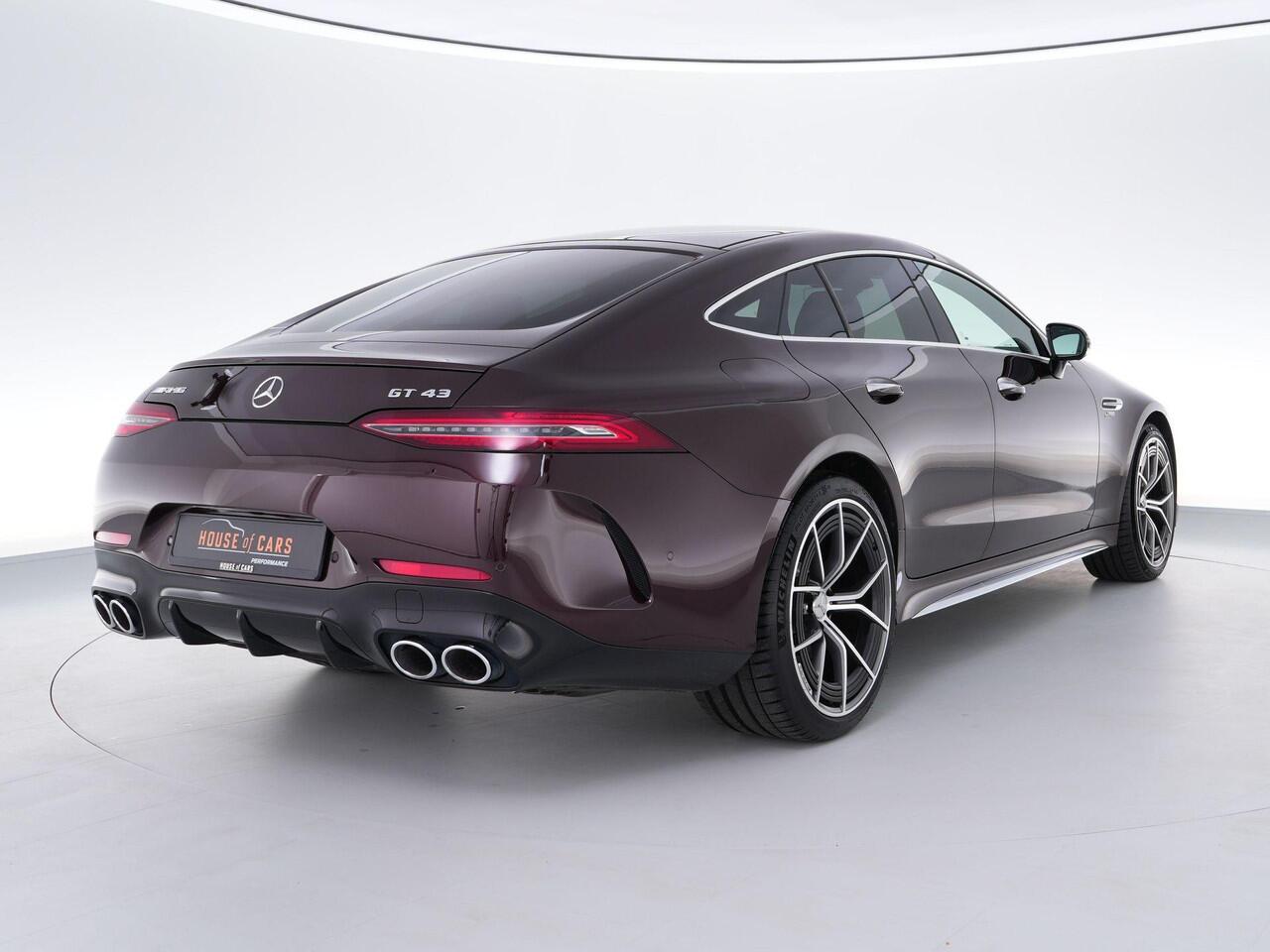Mercedes-Benz AMG-GT 4-Door Coupé 43AMG 367pk 4MATIC+ Premium Plus |dealer odnerhouden|manufaktur|panoramadak|Burmester|head-up display|massage|memory|Stoelverwarming & verkoeling|360°-camera|Apple Carplay|sfeerverlichting|carbon interieur|