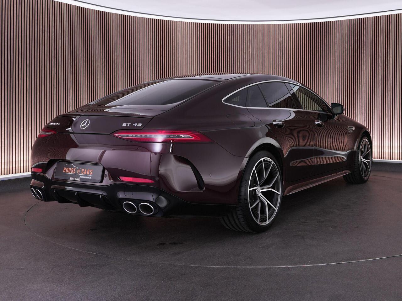 Mercedes-Benz AMG-GT 4-Door Coupé 43AMG 367pk 4MATIC+ Premium Plus |dealer onderhouden|manufaktur|panoramadak|Burmester|head-up display|massage|memory|Stoelverwarming & verkoeling|360°-camera|Apple Carplay|sfeerverlichting|carbon interieur|