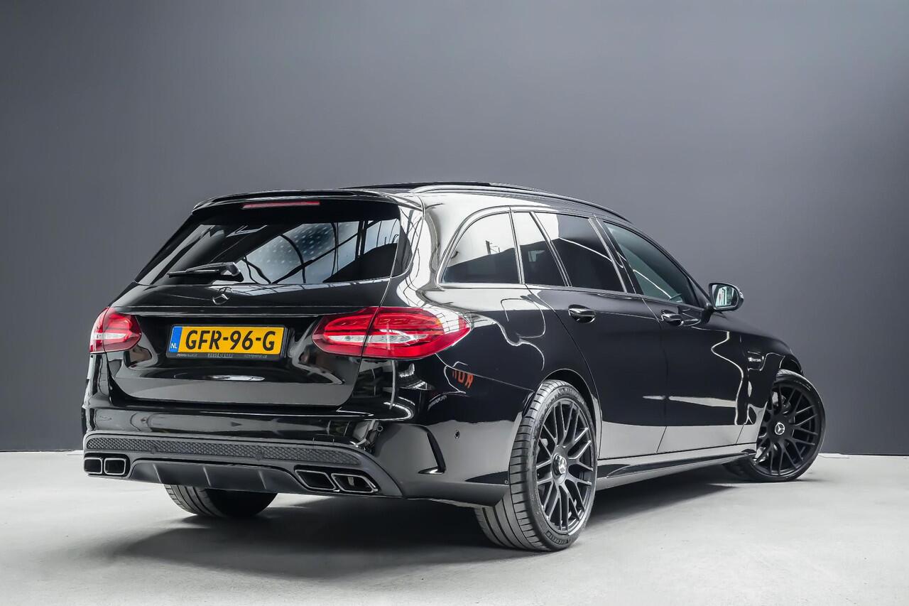 Mercedes-Benz C-KLASSE C63S AMG 510pk Estate |carbon|memory|head-up|panoramadak|360 camera|Burmester|stoelventilatie|blind-spot|rijstrookhulp|