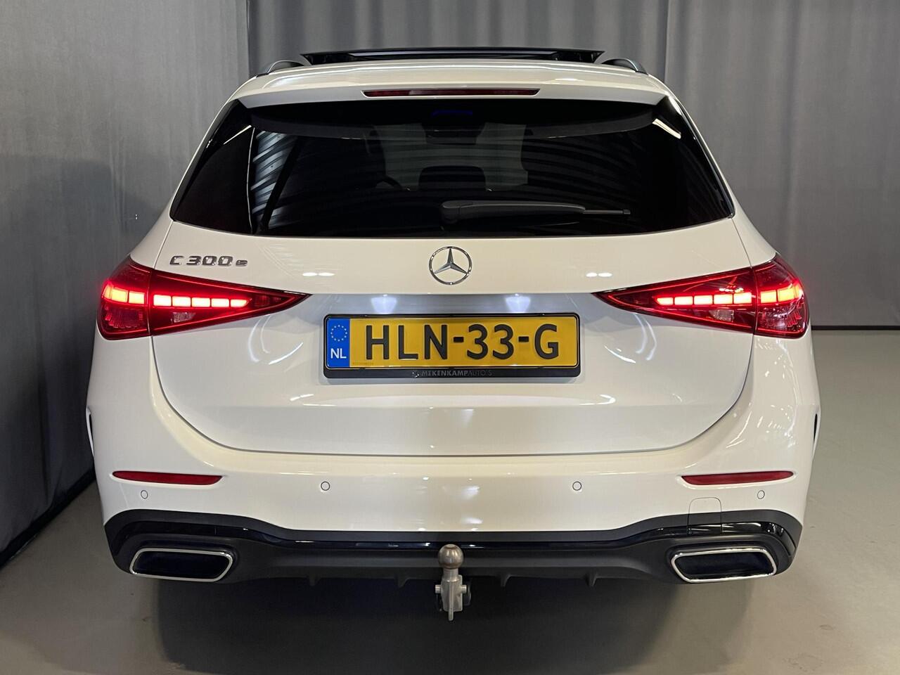 Mercedes-Benz C-KLASSE Estate 300 e AMG Line 18"/Panoramadak/Laser LED/Trekhaak/Stoelverwarming + memory l + r/Adaptieve cruise/Sfeerverlichting premium/Elektrische klep/Apple Carplay & Android Auto