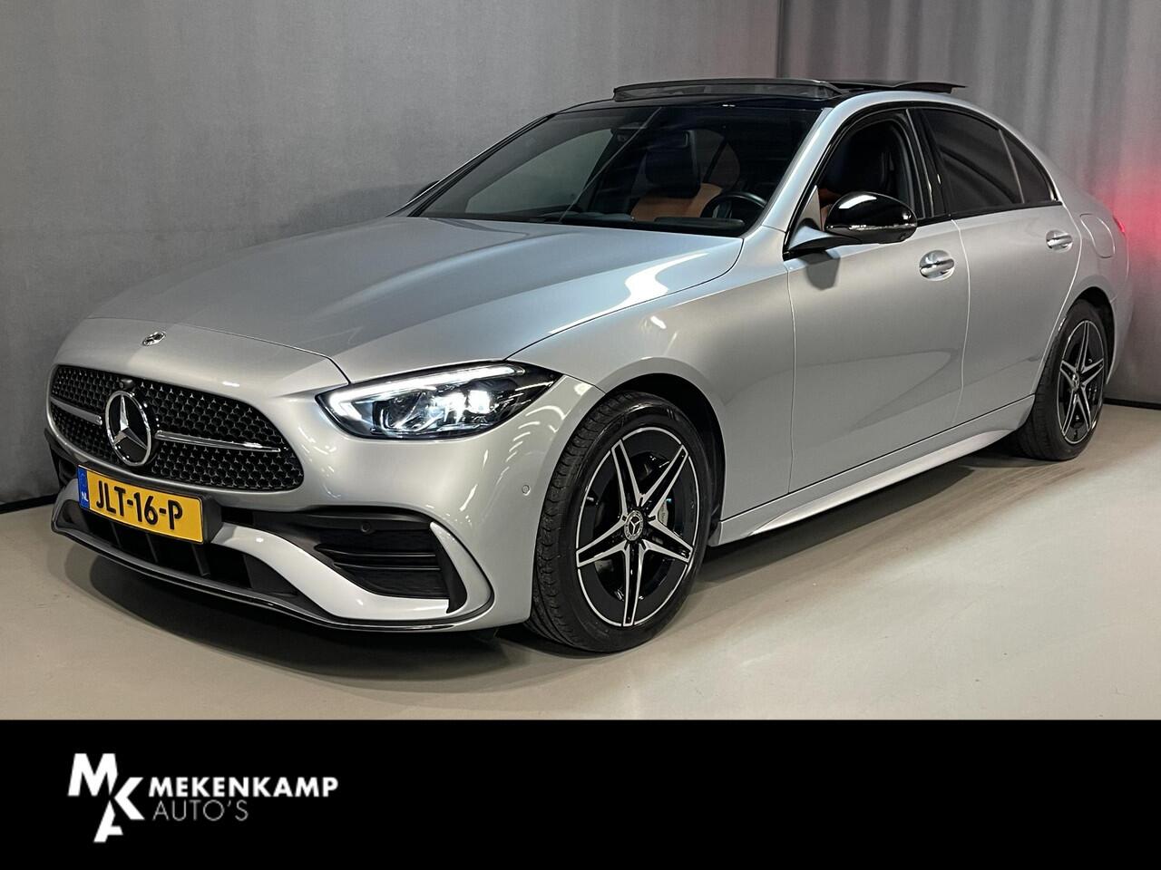 Mercedes-Benz C-KLASSE 300 e AMG Line 18"/Leder/Panoramadak/360 camera/Dodehoek/Keyless/Stoelverwarming + memory l + r/Sfeerverlichting premium/Apple Carplay & Android Auto