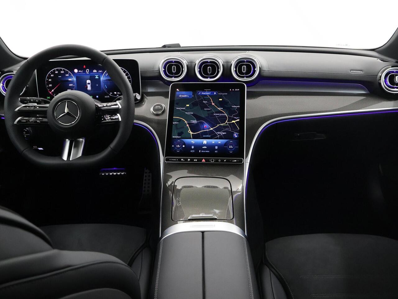 Mercedes-Benz C-KLASSE 300 e Business Solution AMG | Panoramadak | Burmester Sound System | Digital Light | Night Pakket | Memory | 360 Camera | Stuurassistent | Sfeerverlichting |