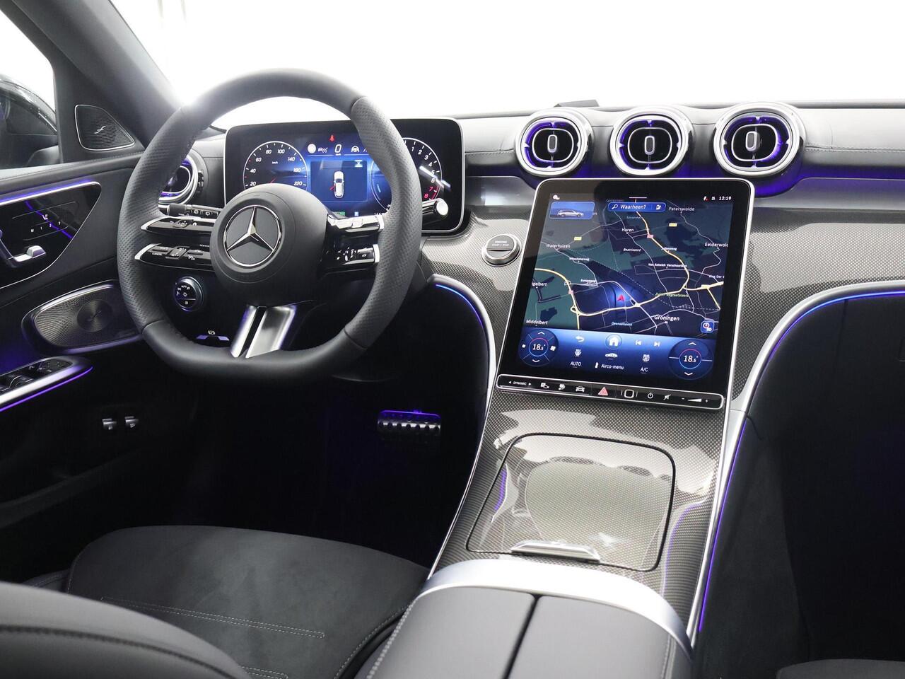 Mercedes-Benz C-KLASSE 300 e Business Solution AMG | Panoramadak | Burmester Sound System | Digital Light | Night Pakket | Memory | 360 Camera | Stuurassistent | Sfeerverlichting |