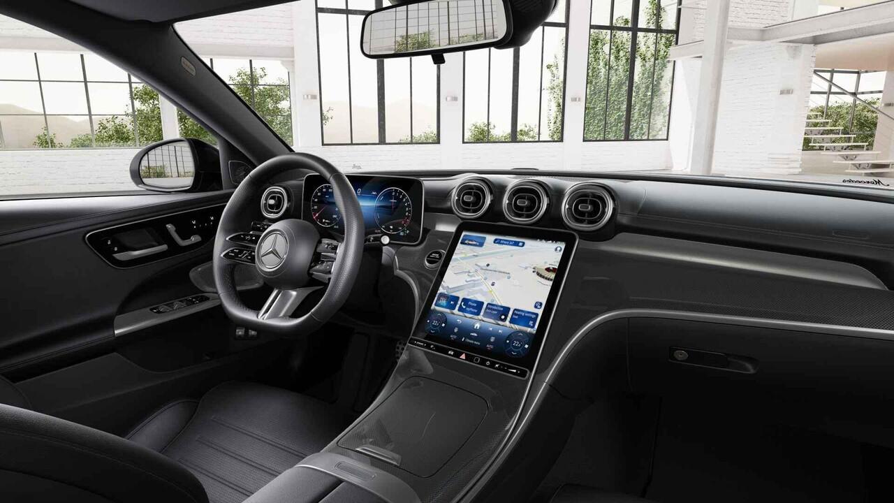 Mercedes-Benz C-KLASSE 300e Business Solution AMG | Panoramaschuifdak | Premium Plus | Burmester | Head-Up | Trekhaak | Stoelventilatie |