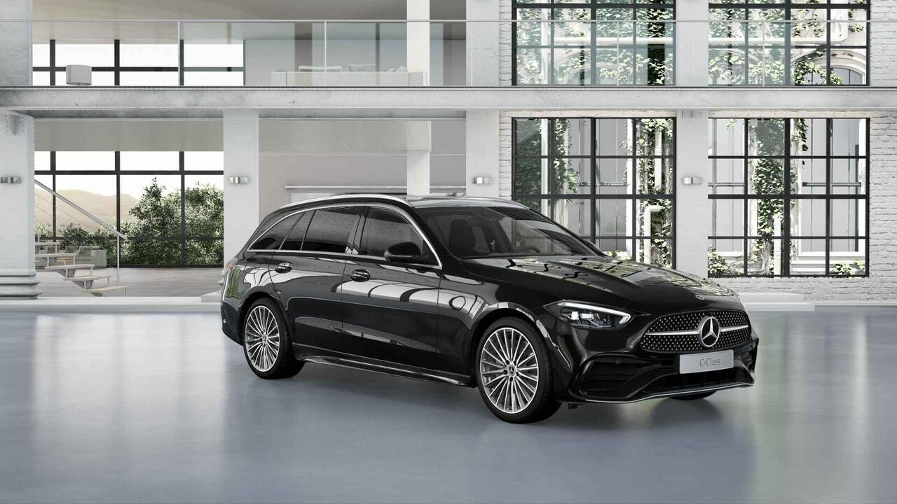 Mercedes-Benz C-KLASSE Estate 300e Business Solution AMG | Panoramaschuifdak | Trekhaak | Burmester | Stoelverwarming | Dodehoekassistent |