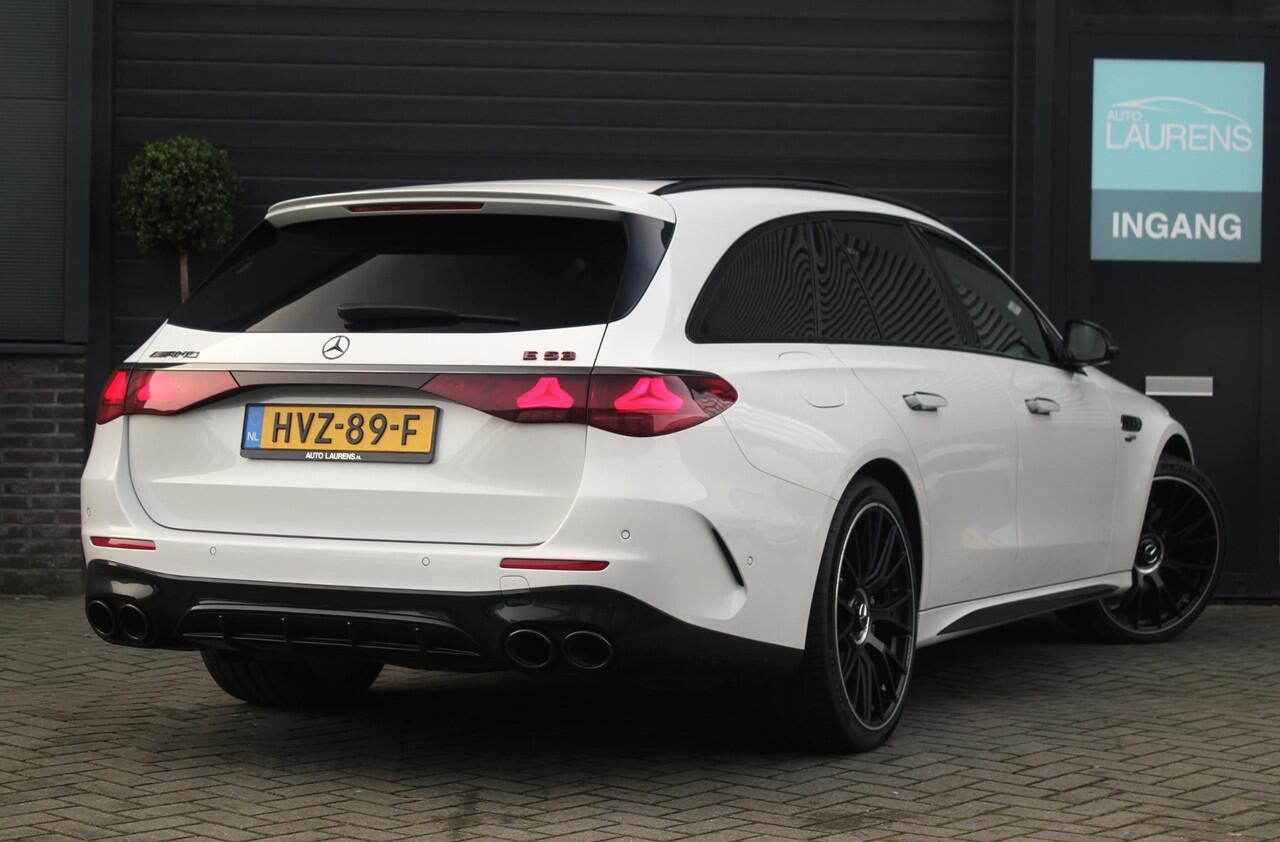 Mercedes-Benz E-estate AMG 53 4MATIC+ Night Edition | MBUX Hyperscreen | Fabrieksgarantie 12-2027 | Achterasbestuuring | Panorama | Leer | Digital light | Trekhaak