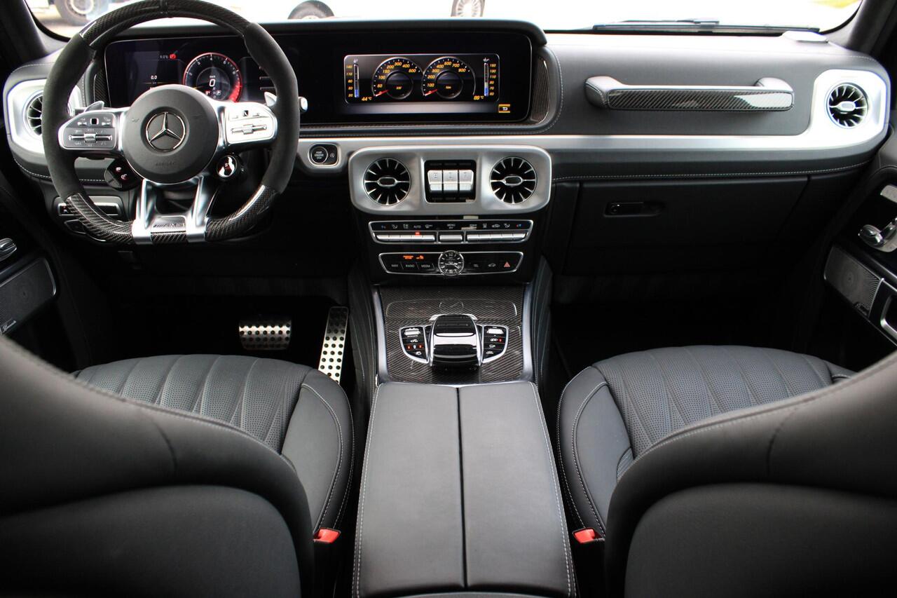 Mercedes-Benz G-KLASSE 63 Edition 1 Magno Zwart | Distronic | Carbon Pakket | Schuifdak | Burmester | Sfeerverlichting | 360 Camera | Origineel Nederlands