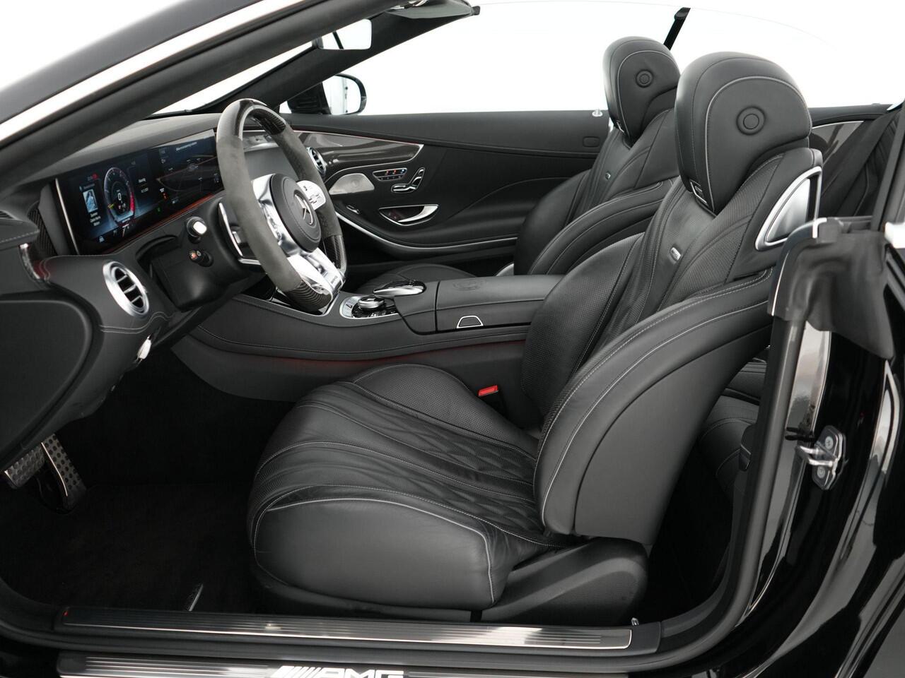 Mercedes-Benz S-KLASSE S63 AMG Cabrio 612pk 4MATIC+ Premium Plus |dealer onderhouden|Burmester high-end|keramisch|massage|Airscarf|nightvision|stoelverwarming & verkoeling|memory|360°|head-up|stuurverwarming|carbon interieur|dodehoek|