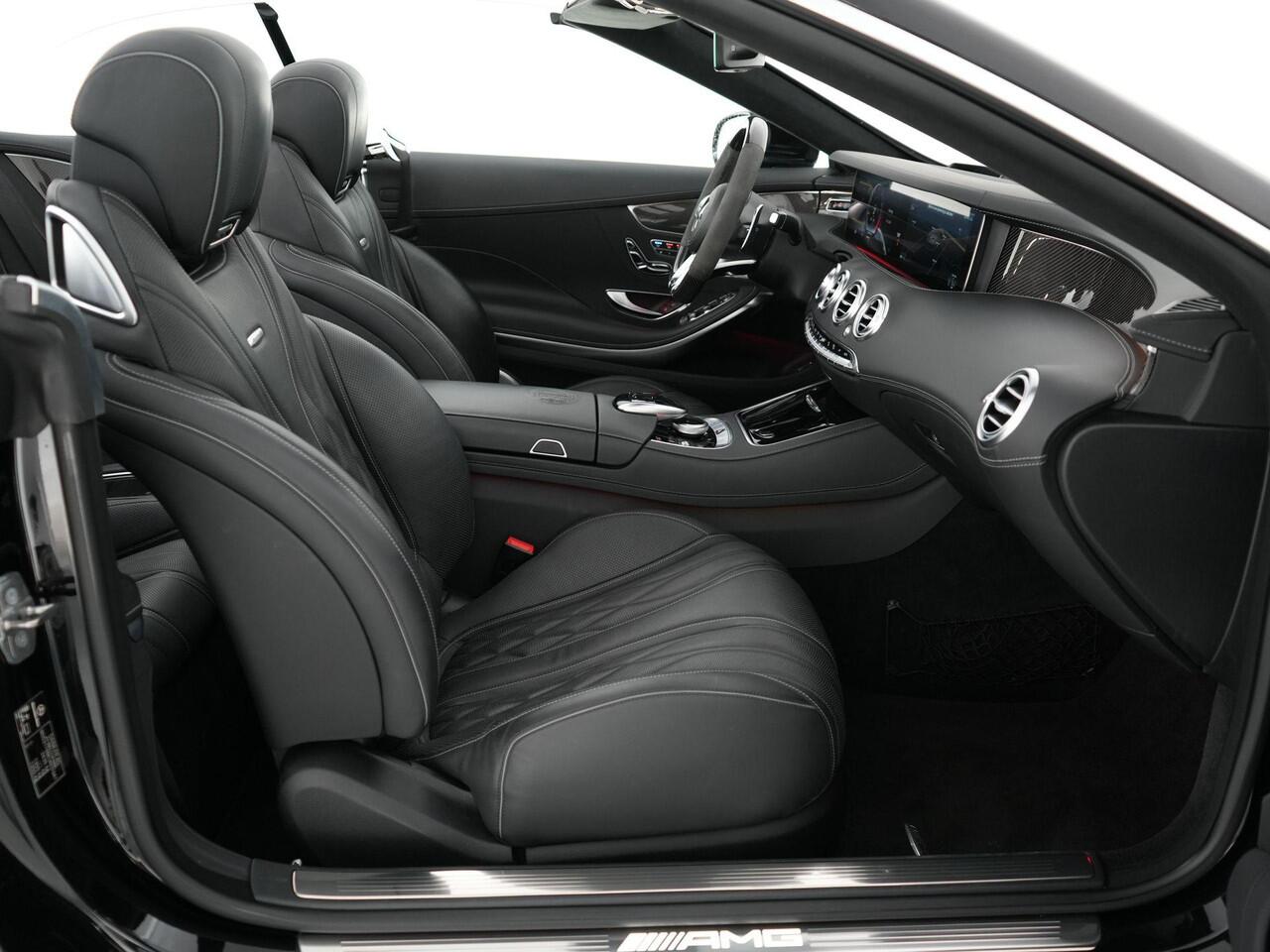 Mercedes-Benz S-KLASSE S63 AMG Cabrio 612pk 4MATIC+ Premium Plus |dealer onderhouden|Burmester high-end|keramisch|massage|Airscarf|nightvision|stoelverwarming & verkoeling|memory|360°|head-up|stuurverwarming|carbon interieur|dodehoek|