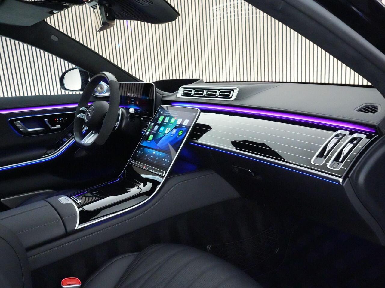 Mercedes-Benz S-KLASSE 63S AMG 802pk E Performance |22" custom wielen|pano|Burmester High end|chauffeurspakket|achteras besturing|rearseat infotainment|HUD|360 camera|digital LED|memory|Apple Carplay|