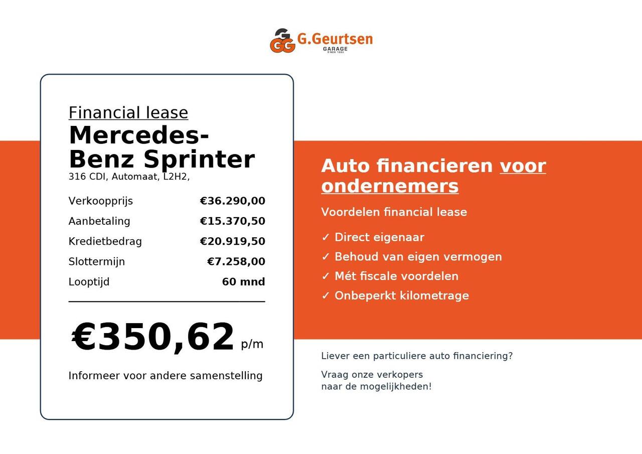 Mercedes-Benz SPRINTER 316 CDI L2H2, Full LED, Grote MBUX, Automaat, Camera, Trekhaak, Stoelverwarming, Cruise Control