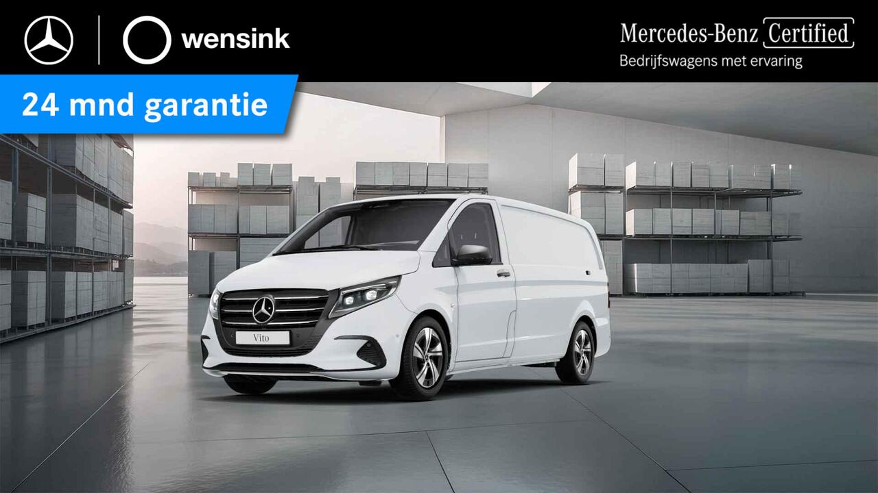 Mercedes-Benz VITO 116 CDI | L2 | SELECT | AUTOMAAT | 165 PK | LEDER ZWART | LED | NAVIGATIE | CAMERA | CRUISE CONTROL | AIRCO | 2500 KG TREKHAAK | LAADRUIMTE HOUT | 3-ZITS | CARPLAY EN ANDROID AUTO | CERTIFIED