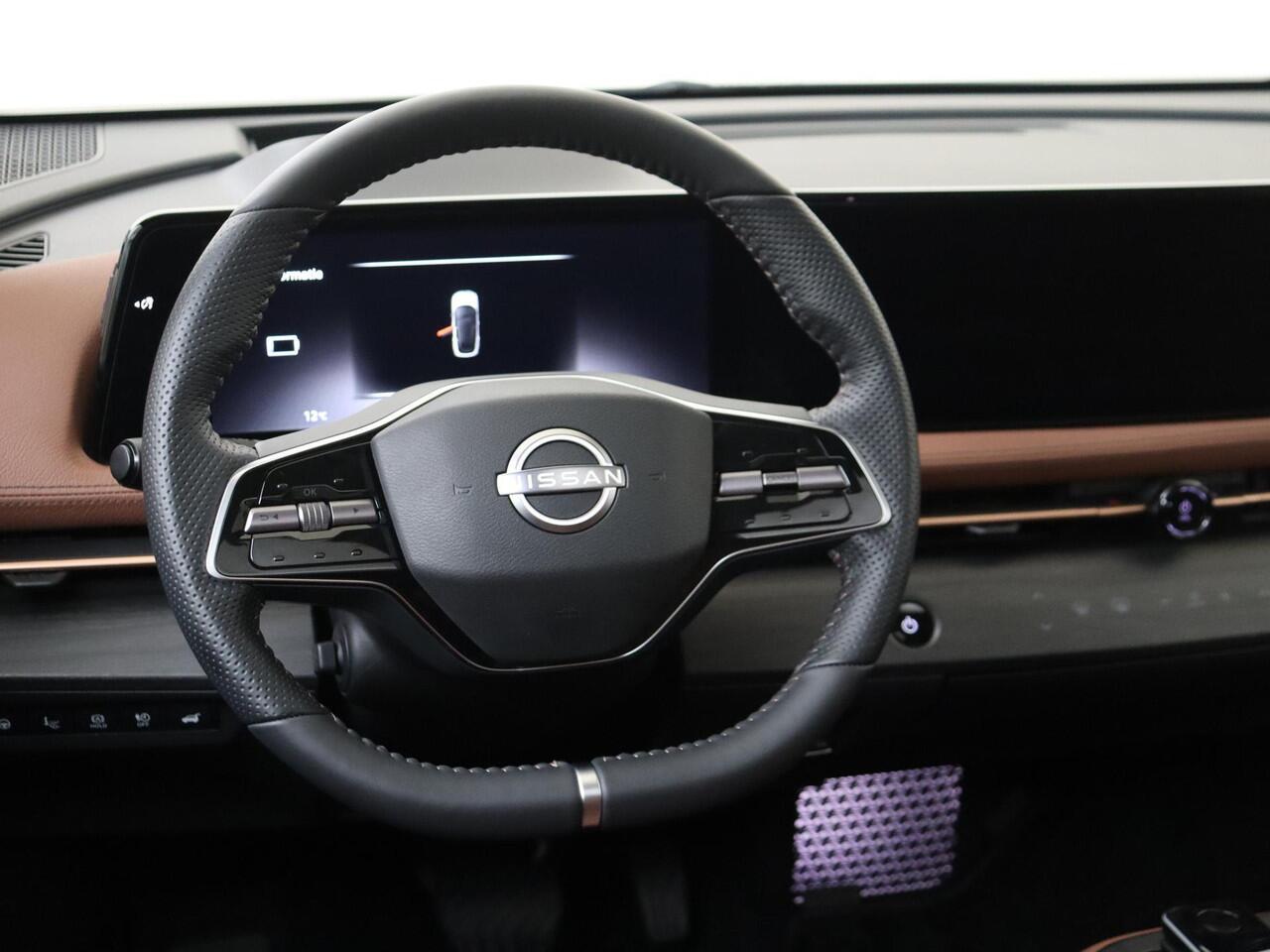 Nissan Ariya Evolve 91 kWh 242PK | Premium Cognac Leder Interieur | Schuif-/Kanteldak | BOSE Audio | Head-Up Display | 360 Camera | Apple CarPlay & Android Auto
