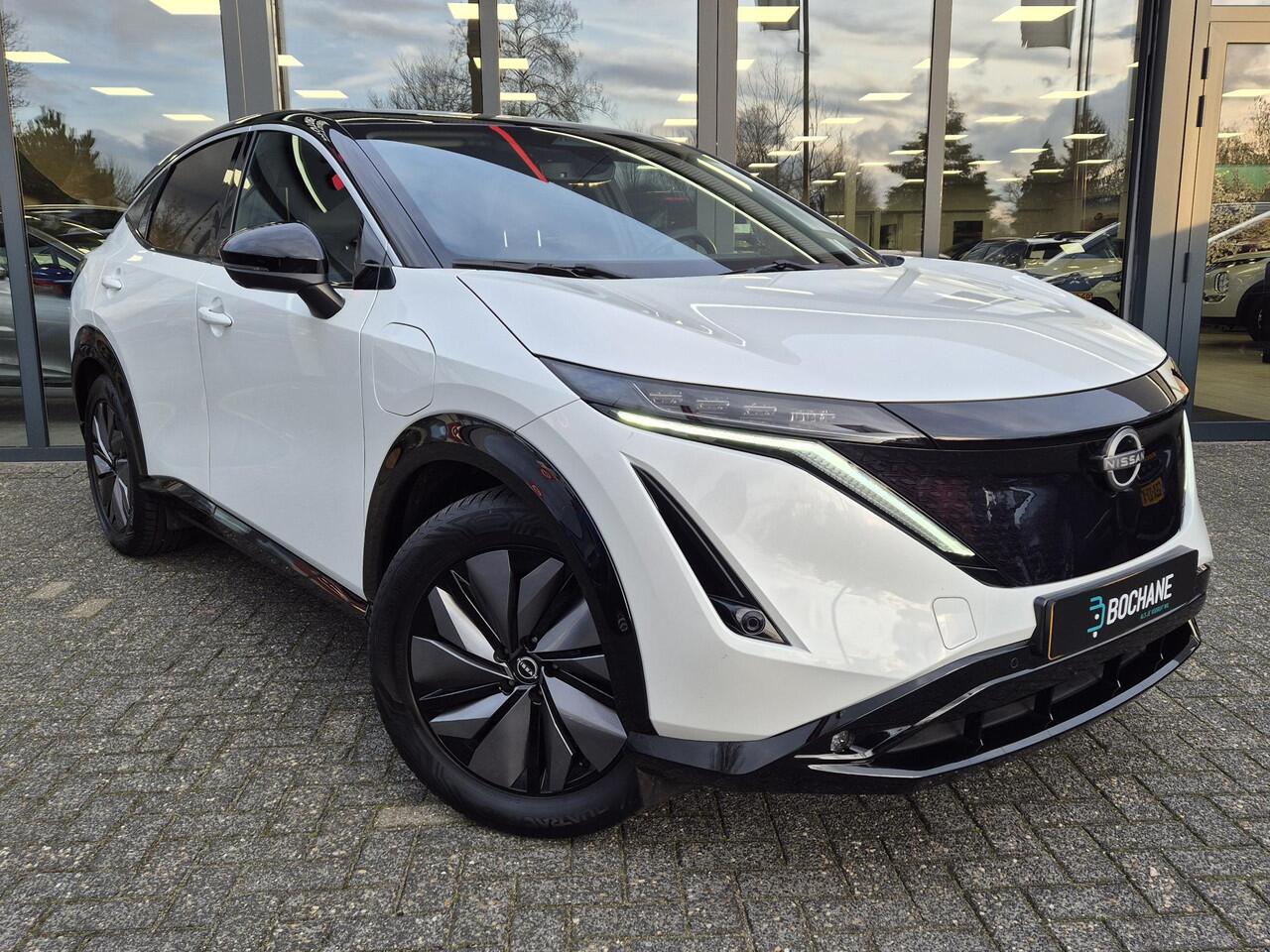 Nissan Ariya Advance 66 kWh | Batt SOH 98,7% | 22KW laadcapaciteit | Apple & Android | All weather banden|