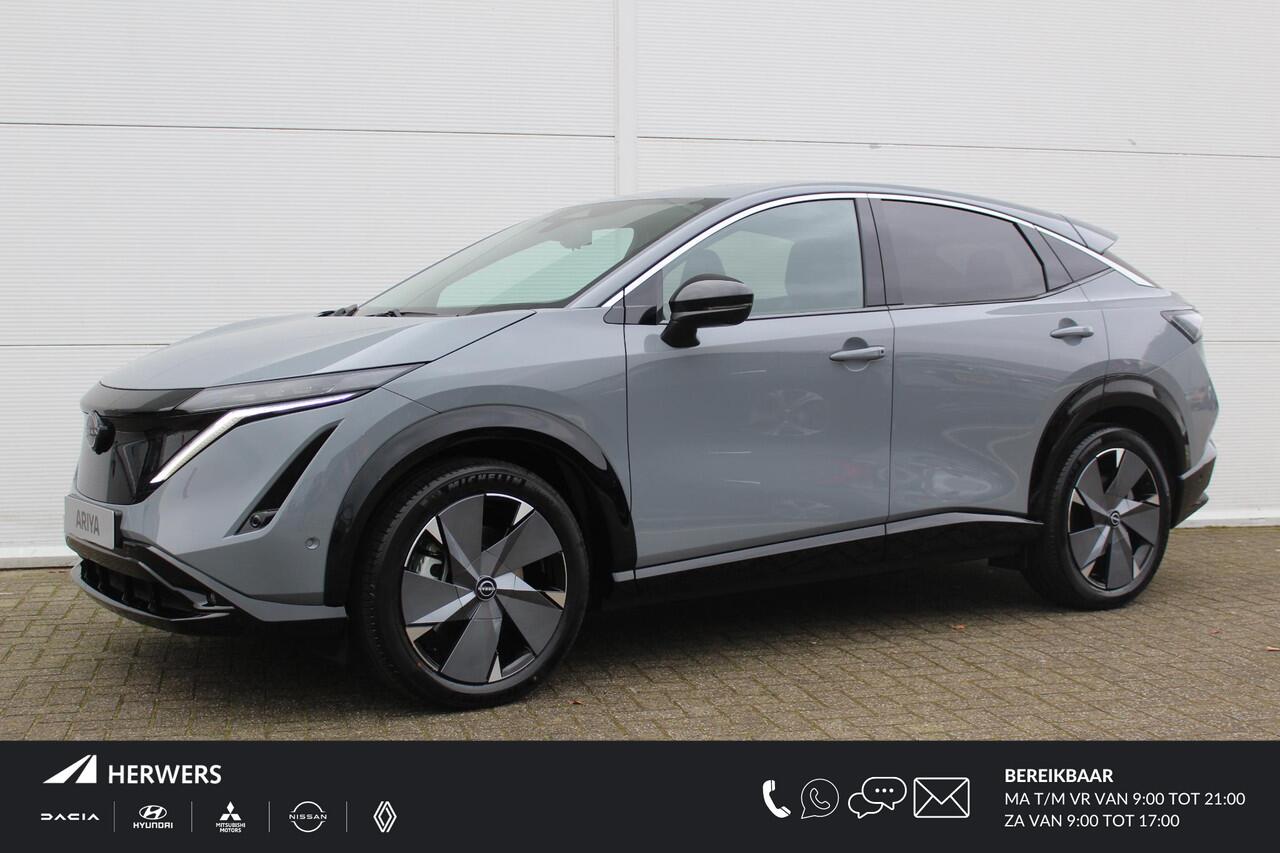 Nissan Ariya Evolve 91 kWh / ¤3.000,- Nissan Voorraadvoordeel / Nieuw uit Voorraad Leverbaar/ 20 Inch Velgen / Schuif/Kanteldak / Navigatie / 360 Graden Camera /