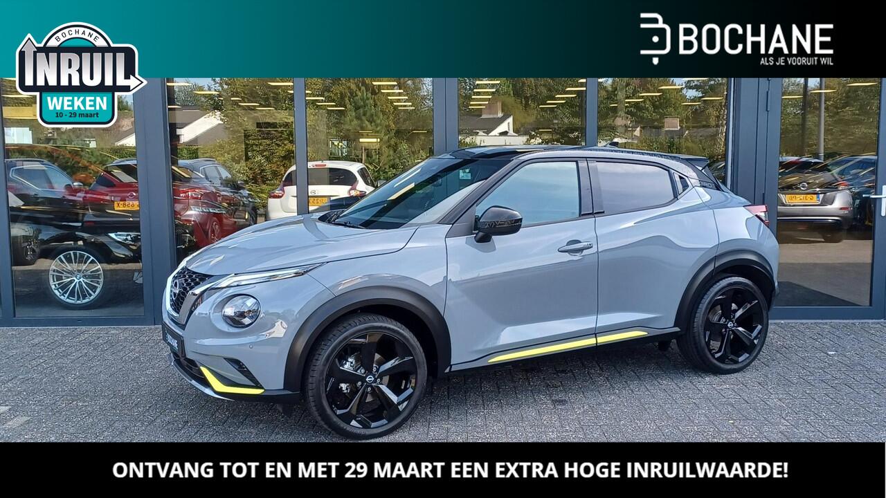 Nissan JUKE 1.0 DIG-T Kiiro | Trekhaak ! | Camera Achter | LM- Velgen 19 Inch | NAVI | TWO -TONE | Special Edition ! |